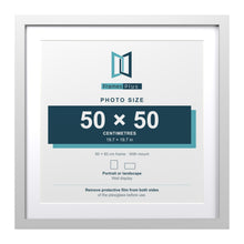 Classic White 60 x 60 cm picture frame with a white mount for a 50 x 50 cm photo