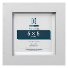 Classic White 6 x 6 inch picture frame with a white mount for a 5 x 5 inch photo
