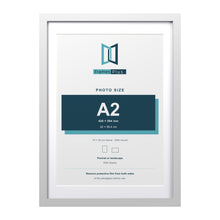 Classic White 70 x 50 cm picture frame with a white mount for an A2 photo