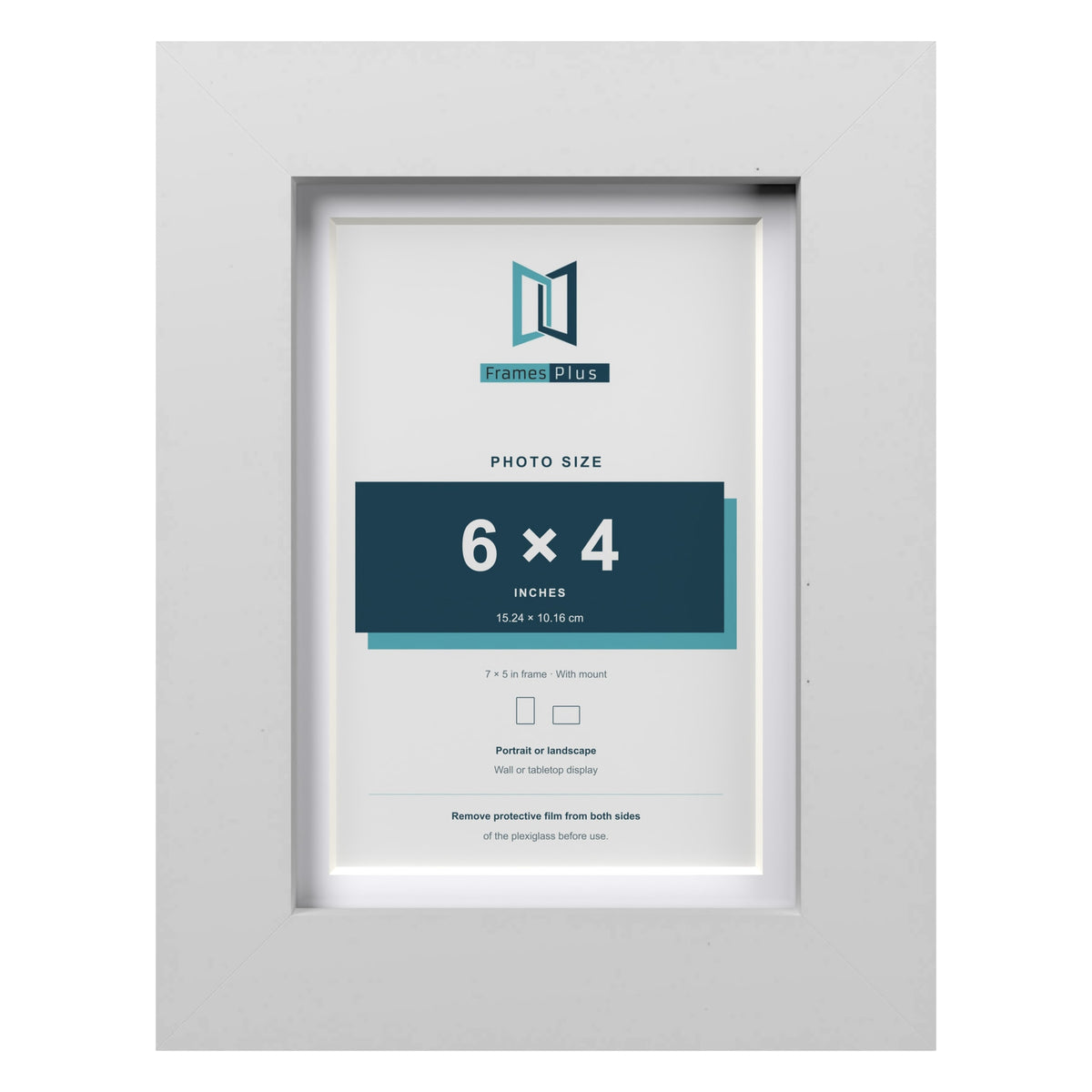 Classic White 7 x 5 inch picture frame with a white mount for a 6 x 4 inch photo