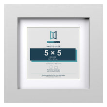 Classic White 7 x 7 inch picture frame with a white mount for a 5 x 5 inch photo