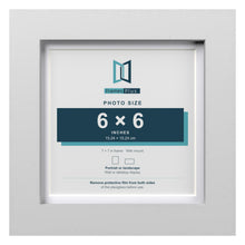 Classic White 7 x 7 inch picture frame with a white mount for a 6 x 6 inch photo