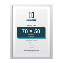 Classic White 80 x 60 cm picture frame with a white mount for a 70 x 50 cm photo