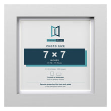 Classic White 8 x 8 inch picture frame with a white mount for a 7 x 7 inch photo