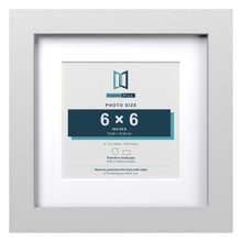 Classic White 9 x 9 inch picture frame with a white mount for a 6 x 6 inch photo