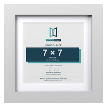 Classic White 9 x 9 inch picture frame with a white mount for a 7 x 7 inch photo
