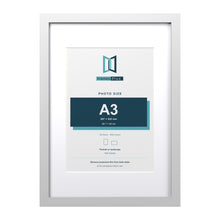 Classic White A2 picture frame with a white mount for an A3 photo