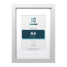 Classic White A3 picture frame with a white mount for an A4 photo