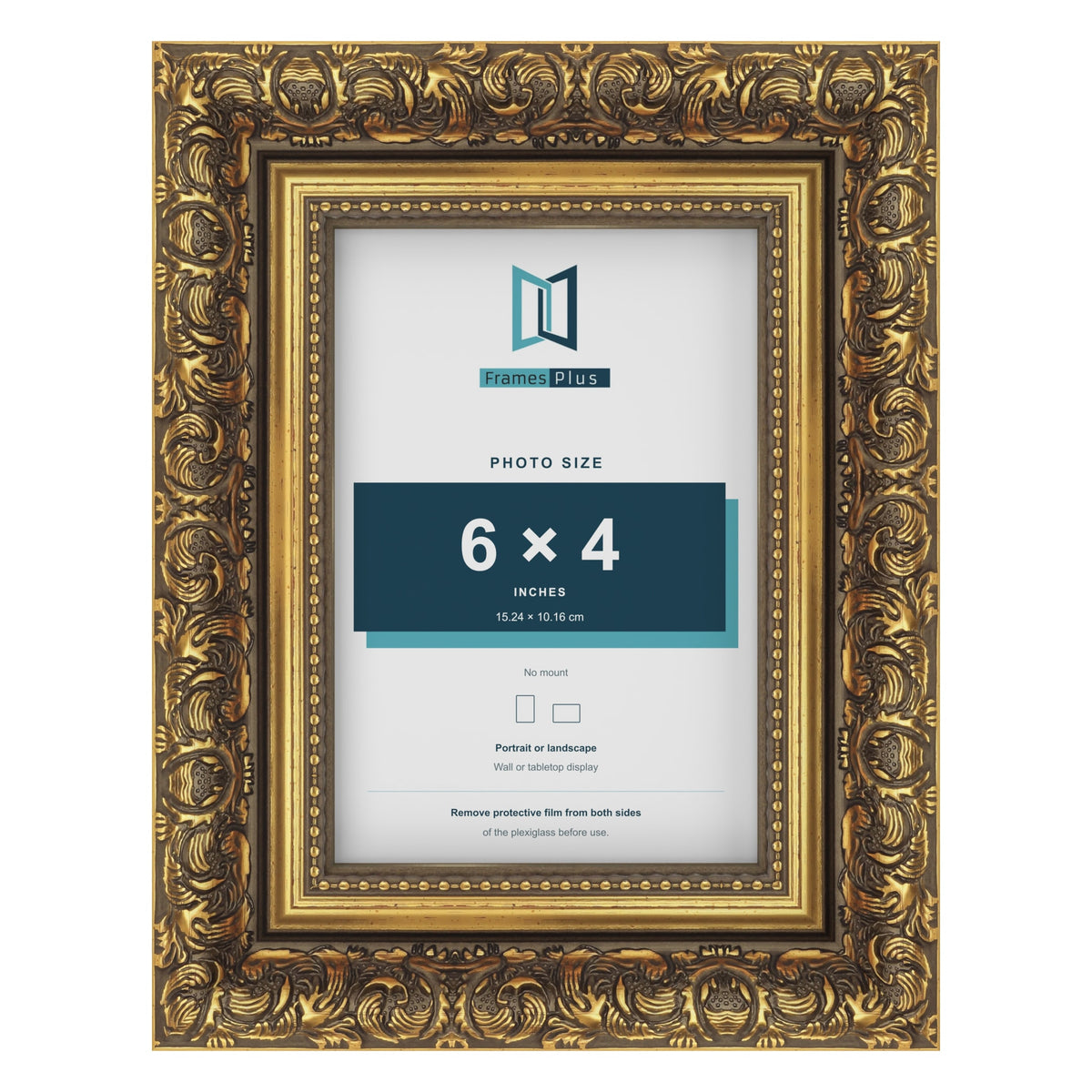 Dahlia Gold picture frame for a 102 x 152 mm photo