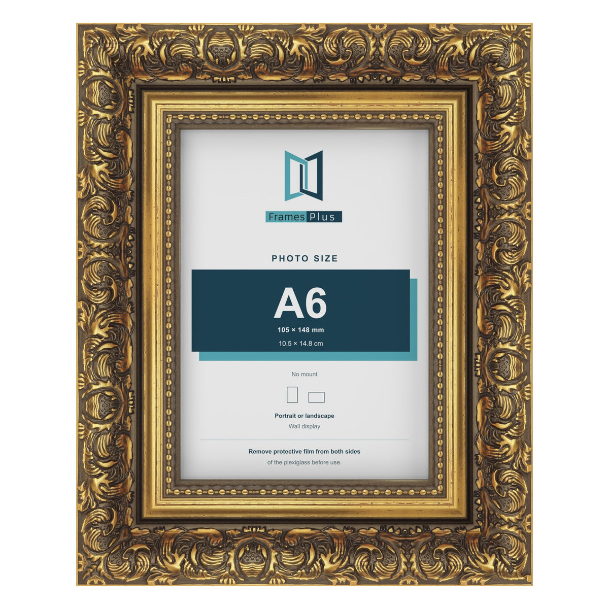 Dahlia Gold picture frame for a 105 x 148 mm photo