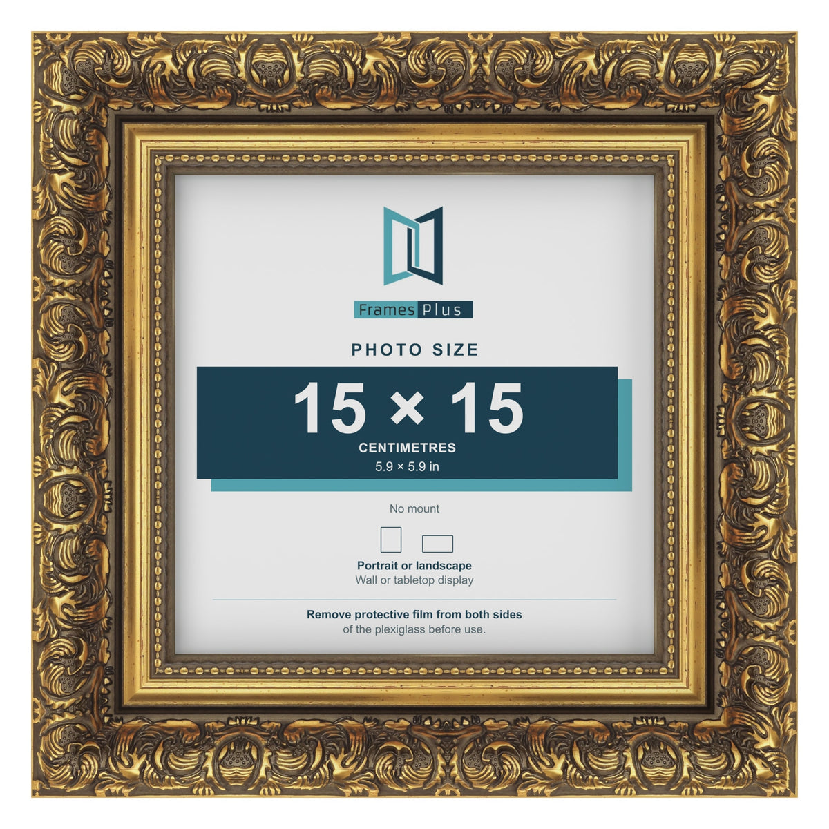 Dahlia Gold picture frame for a 150 x 150 mm photo