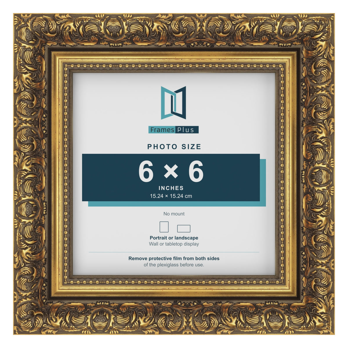 Dahlia Gold picture frame for a 152 x 152 mm photo
