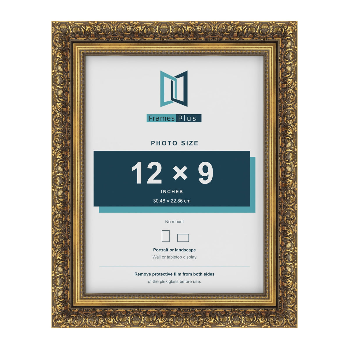 Dahlia Gold picture frame for a 229 x 305 mm photo