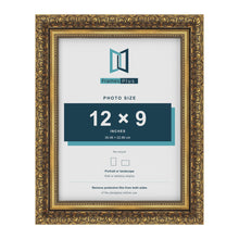 Dahlia Gold picture frame for a 229 x 305 mm photo