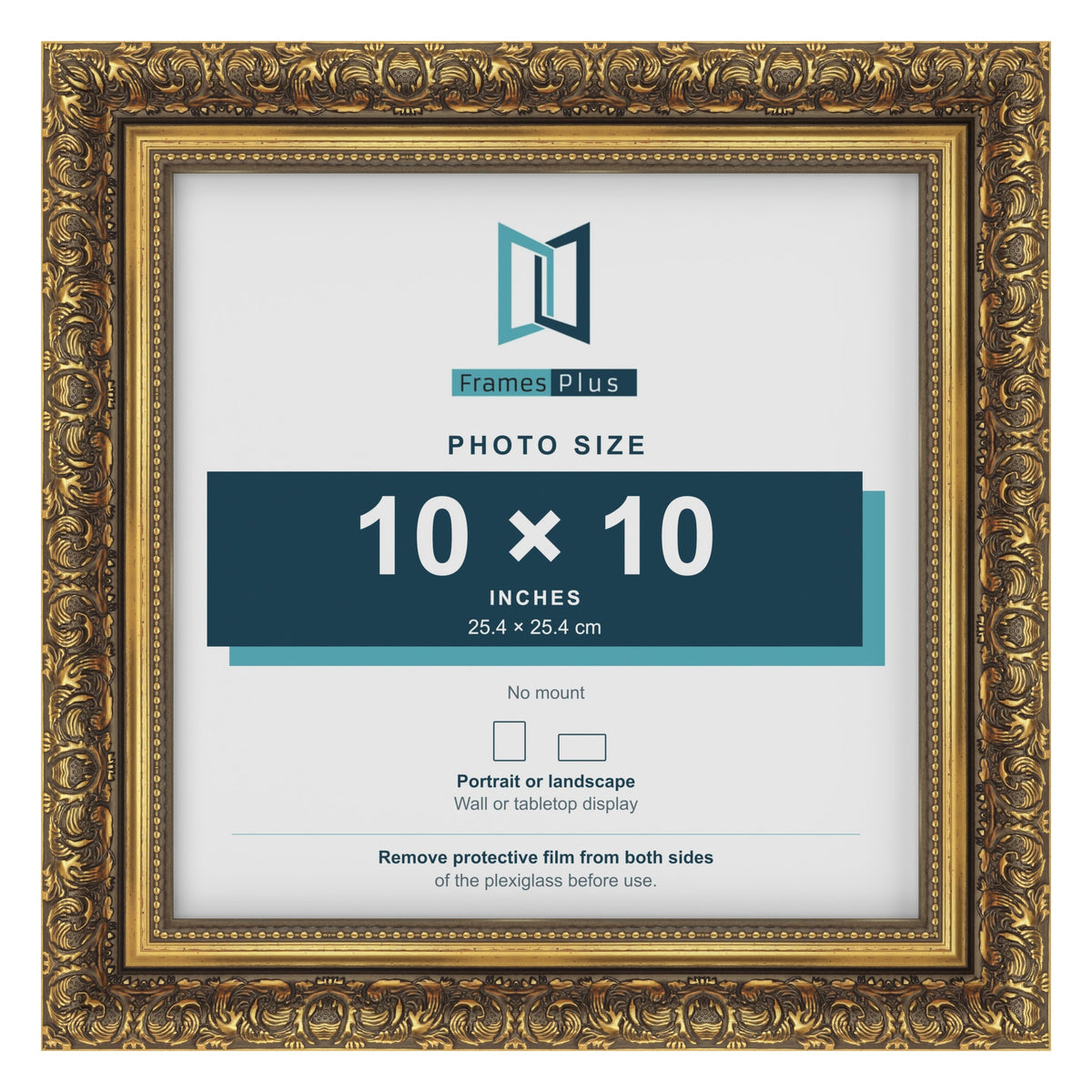 Dahlia Gold picture frame for a 254 x 254 mm photo