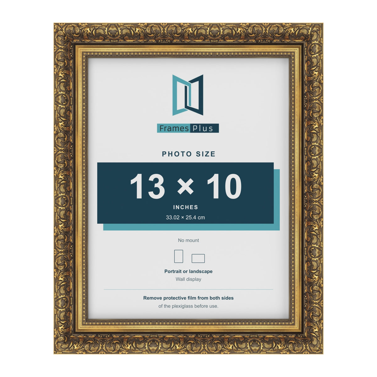 Dahlia Gold picture frame for a 254 x 330 mm photo