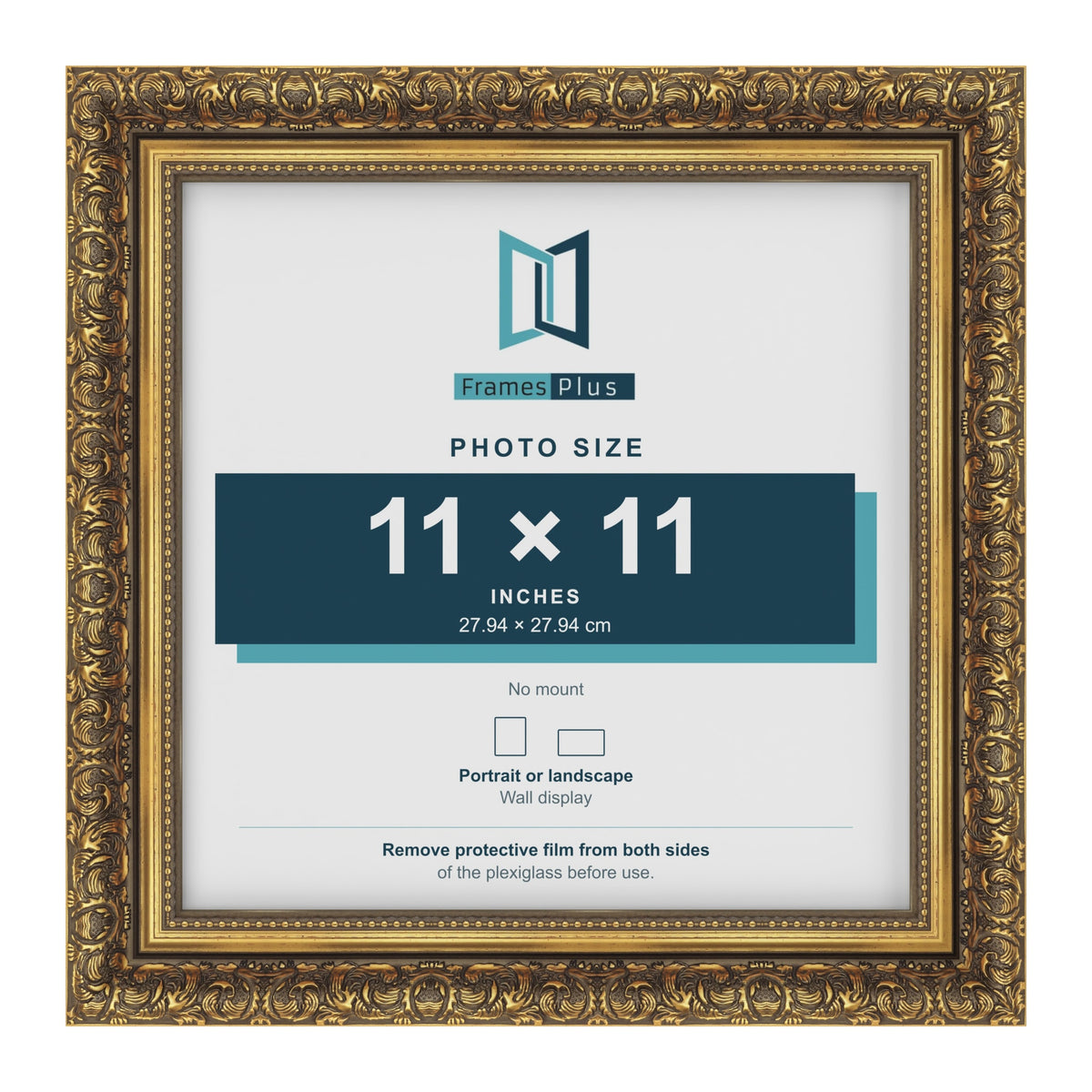 Dahlia Gold picture frame for a 279 x 279 mm photo
