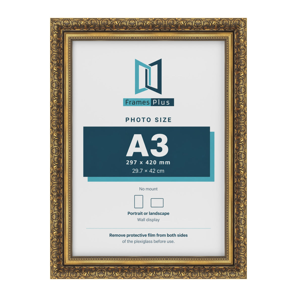 Dahlia Gold picture frame for a 297 x 420 mm photo