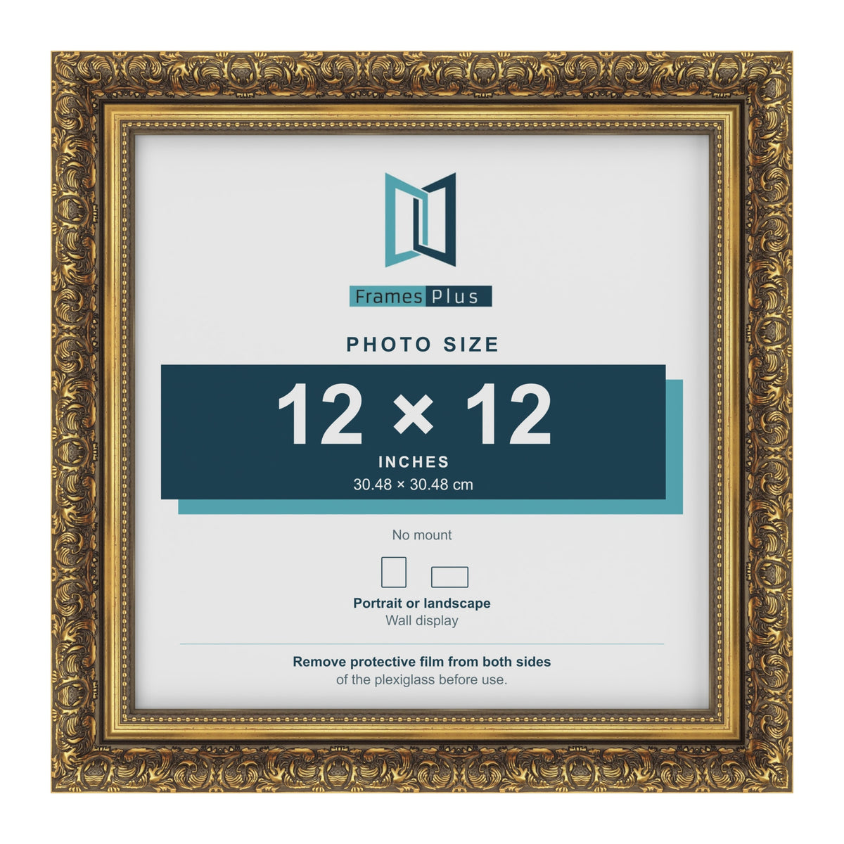 Dahlia Gold picture frame for a 305 x 305 mm photo