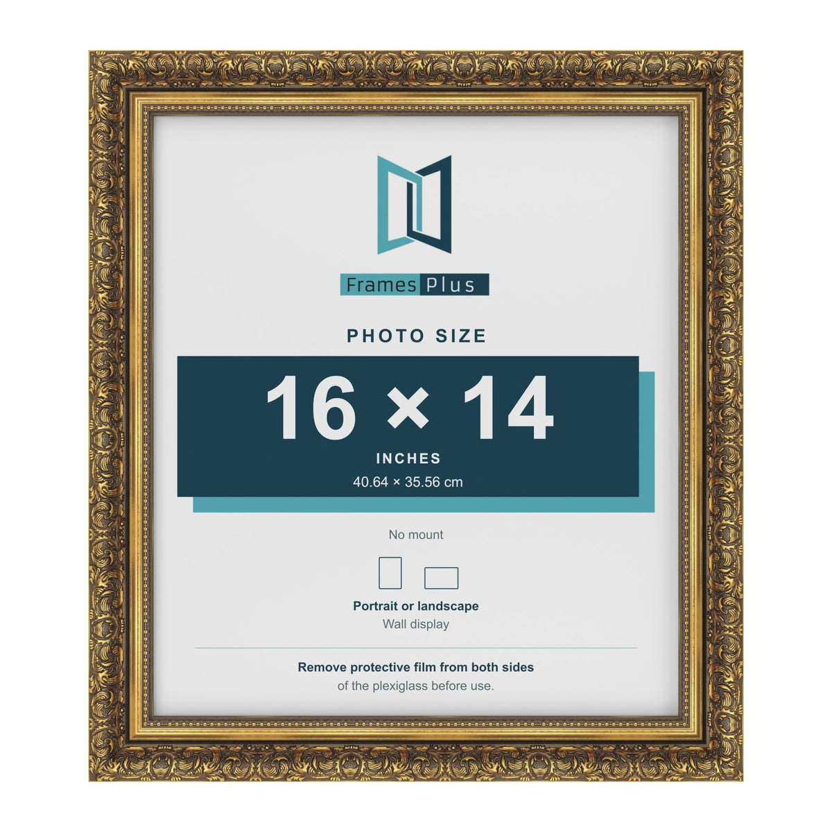 Dahlia Gold picture frame for a 356 x 406 mm photo