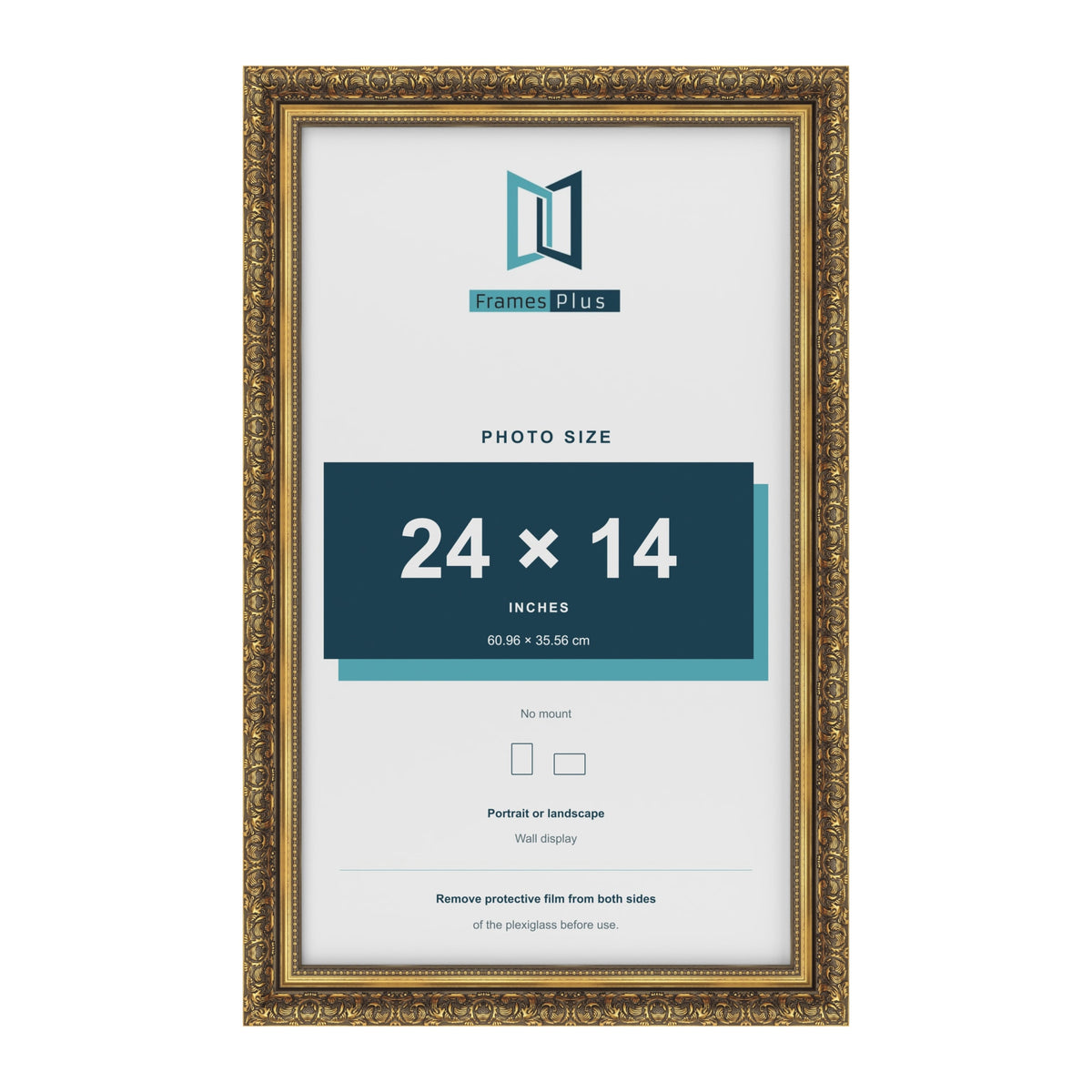 Dahlia Gold picture frame for a 356 x 610 mm photo