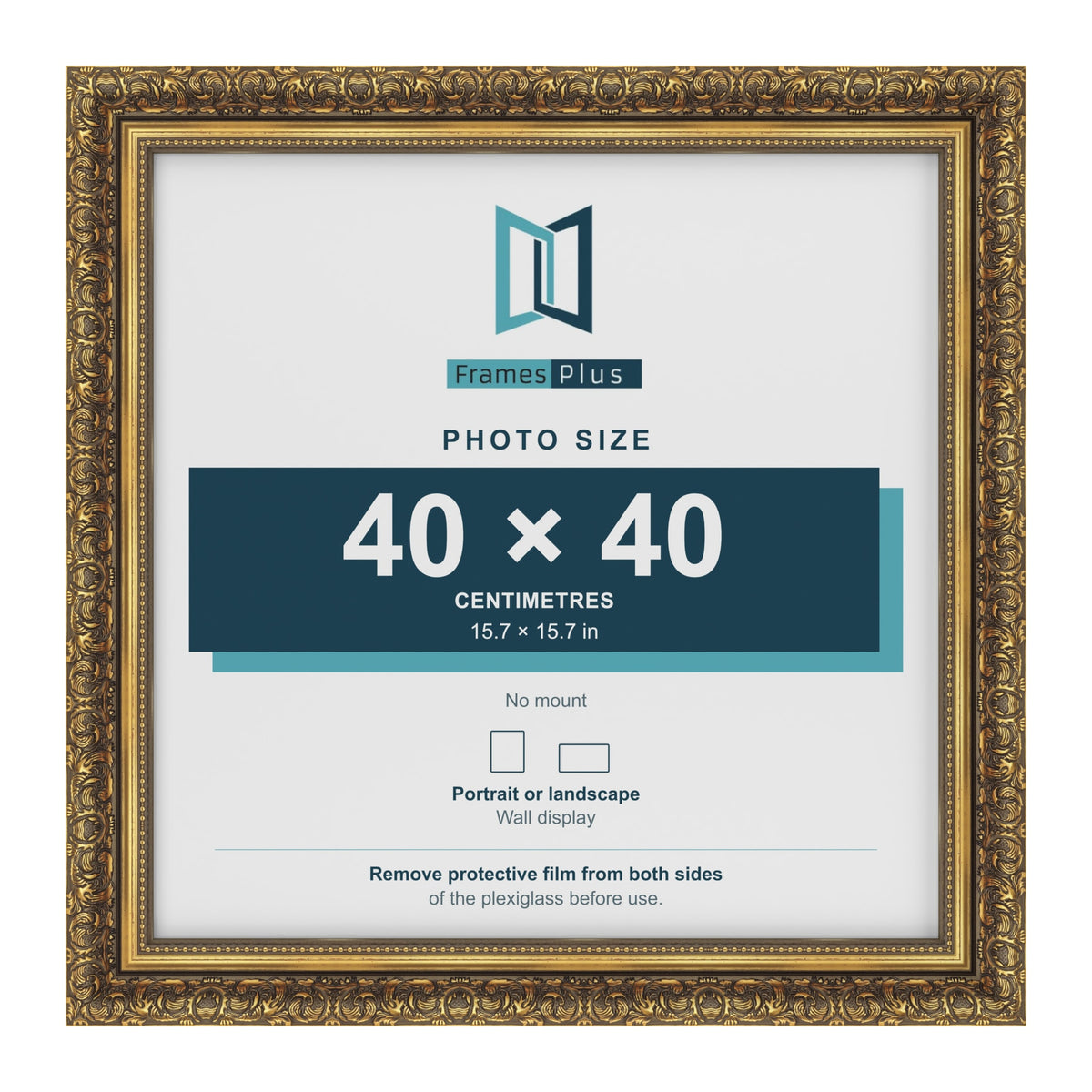Dahlia Gold picture frame for a 400 x 400 mm photo