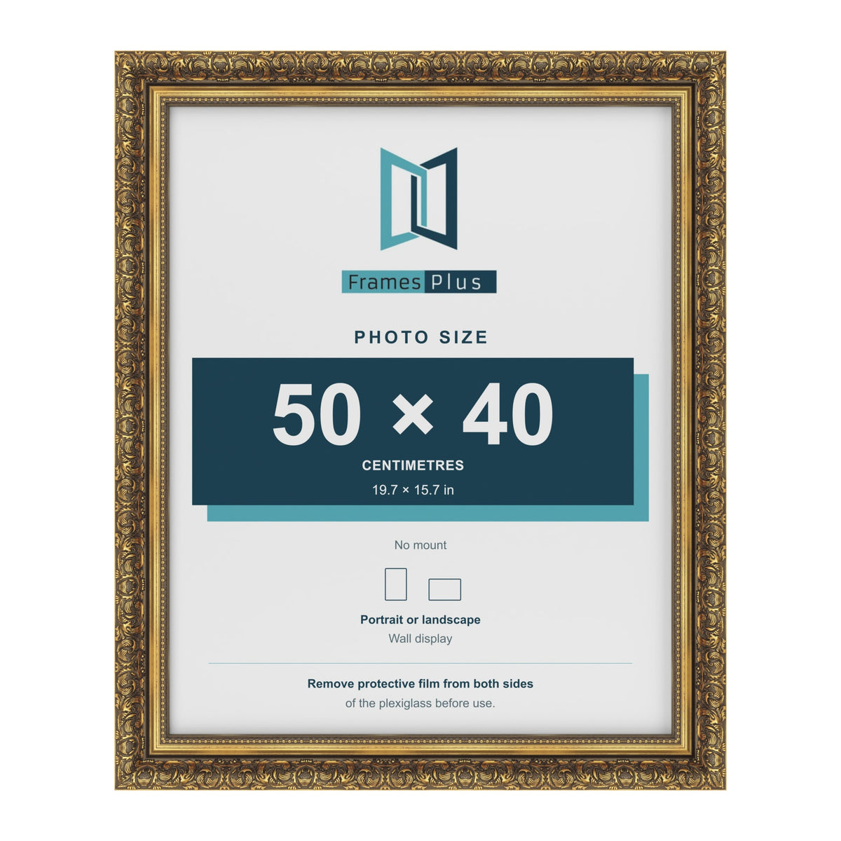 Dahlia Gold picture frame for a 400 x 500 mm photo