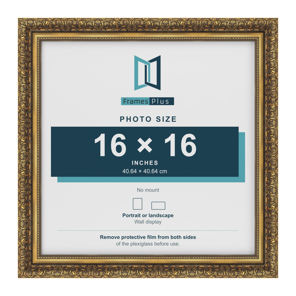 Dahlia Gold picture frame for a 406 x 406 mm photo