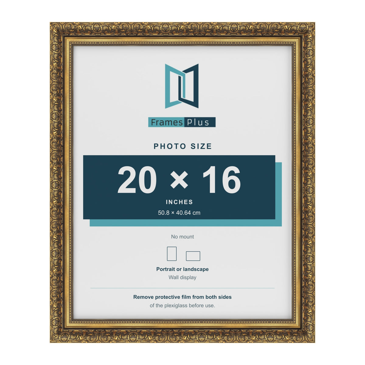 Dahlia Gold picture frame for a 406 x 508 mm photo