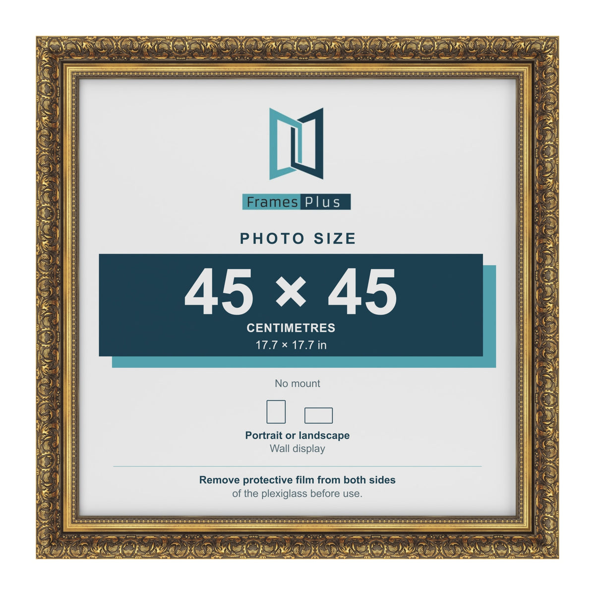 Dahlia Gold picture frame for a 450 x 450 mm photo