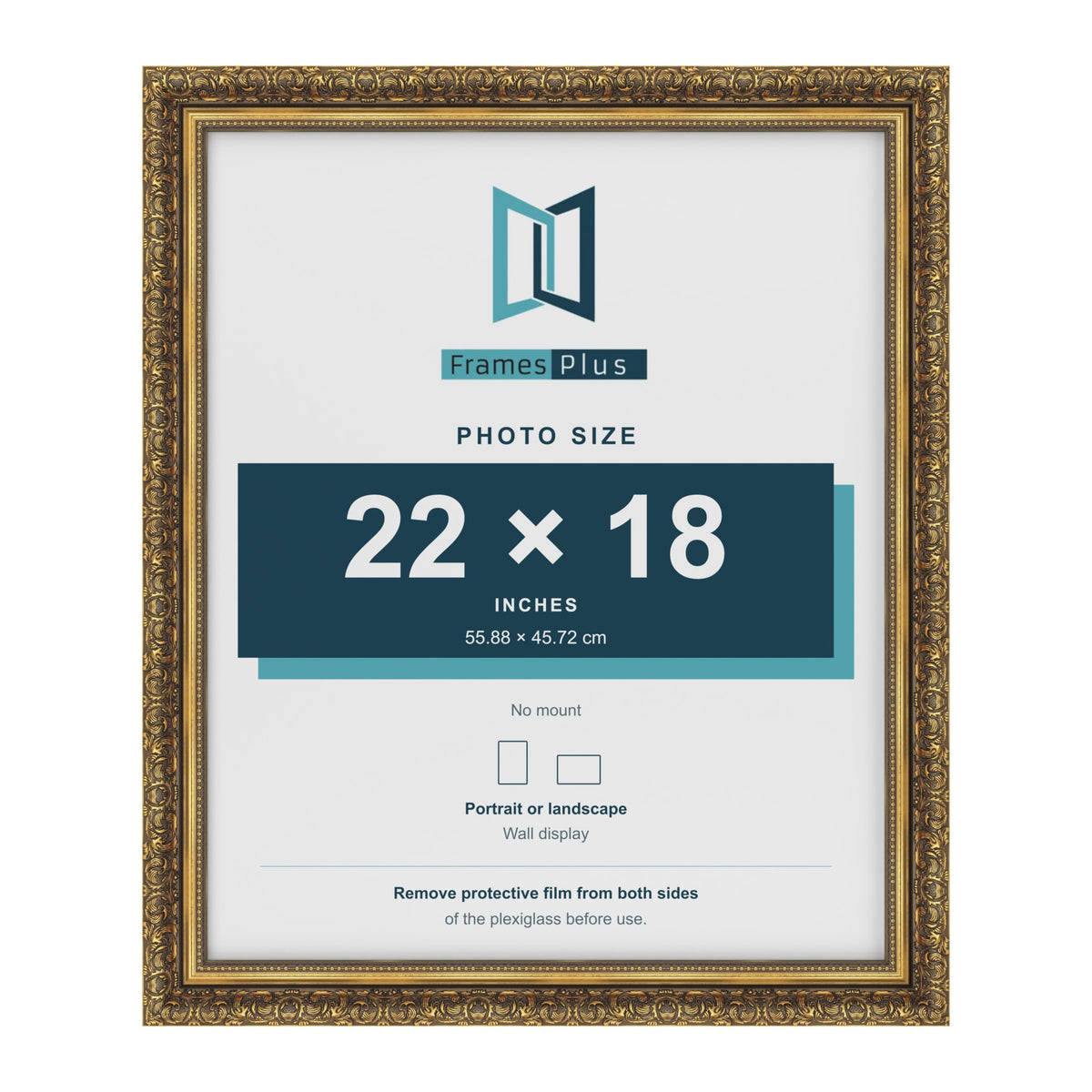 Dahlia Gold picture frame for a 457 x 559 mm photo