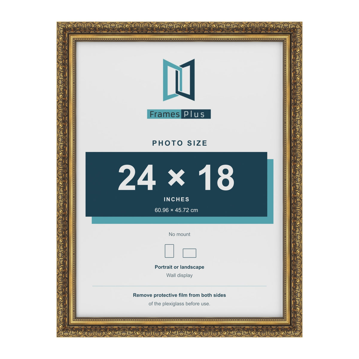 Dahlia Gold picture frame for a 457 x 610 mm photo