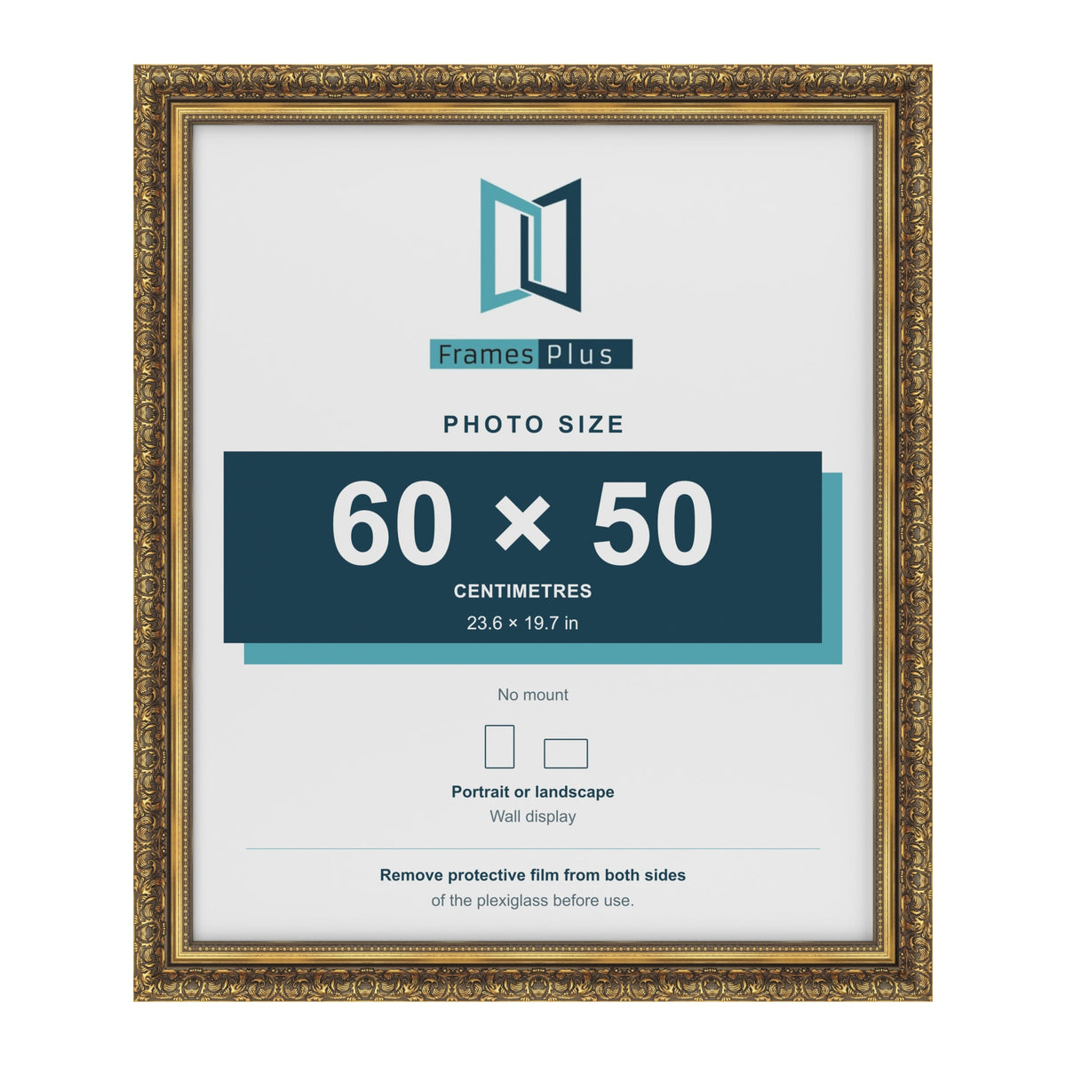 Dahlia Gold picture frame for a 500 x 600 mm photo