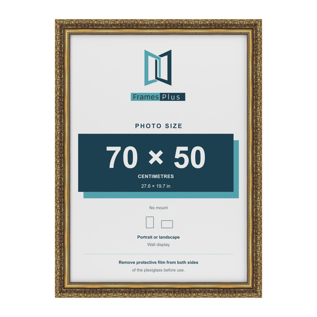 Dahlia Gold picture frame for a 500 x 700 mm photo