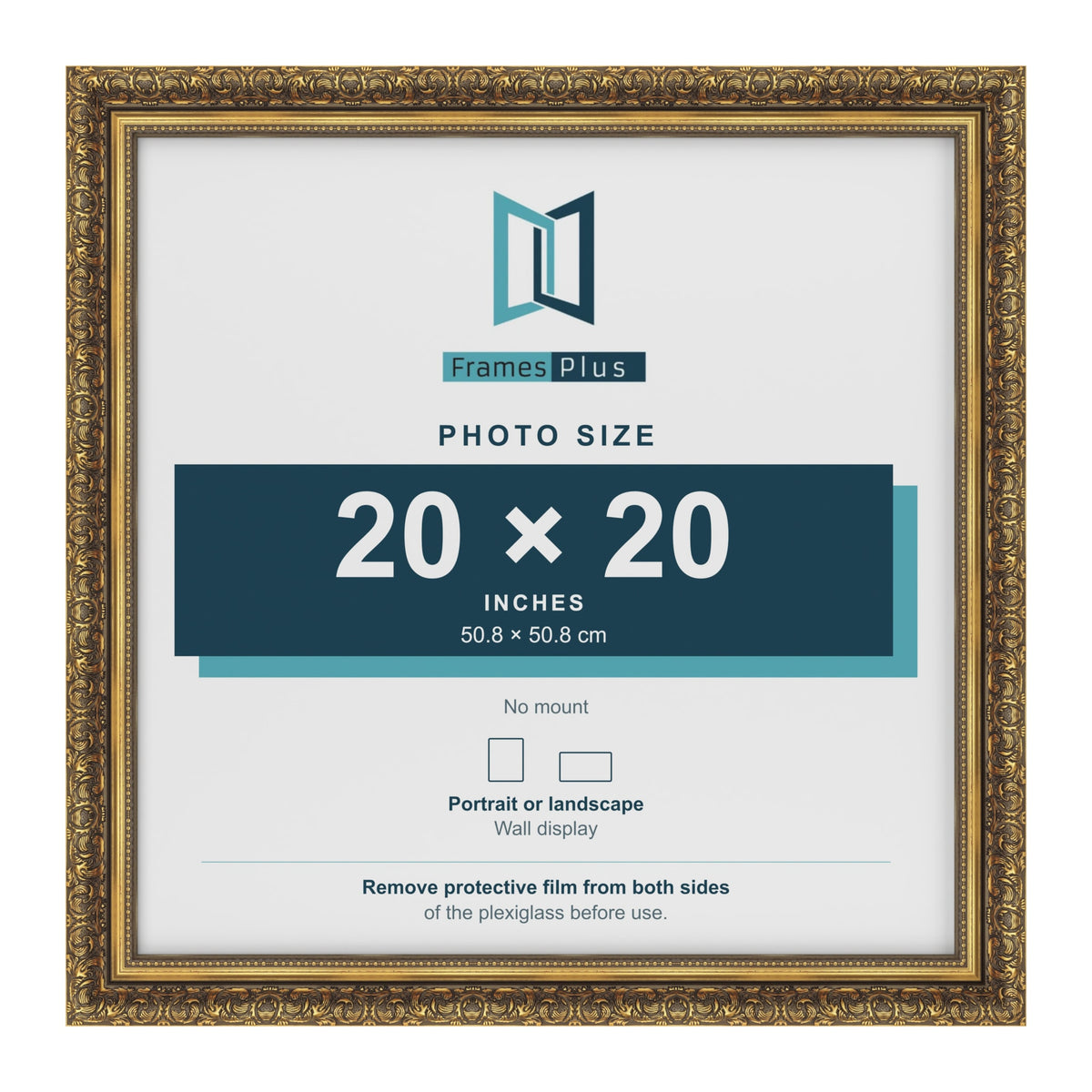 Dahlia Gold picture frame for a 508 x 508 mm photo