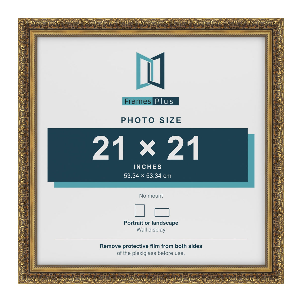 Dahlia Gold picture frame for a 533 x 533 mm photo