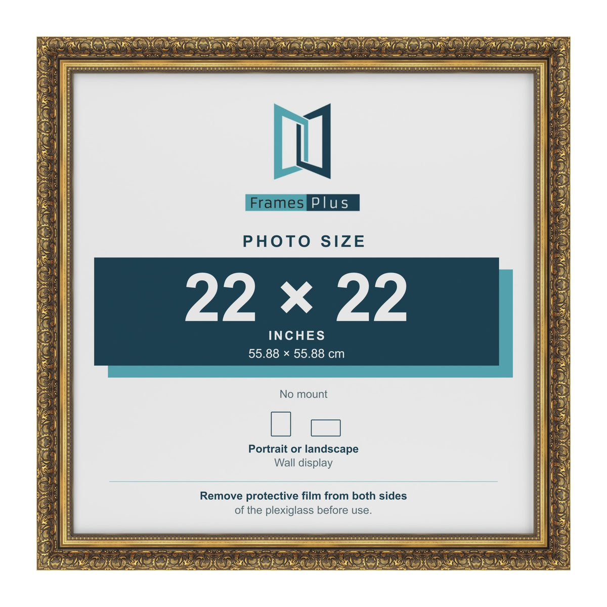 Dahlia Gold picture frame for a 559 x 559 mm photo