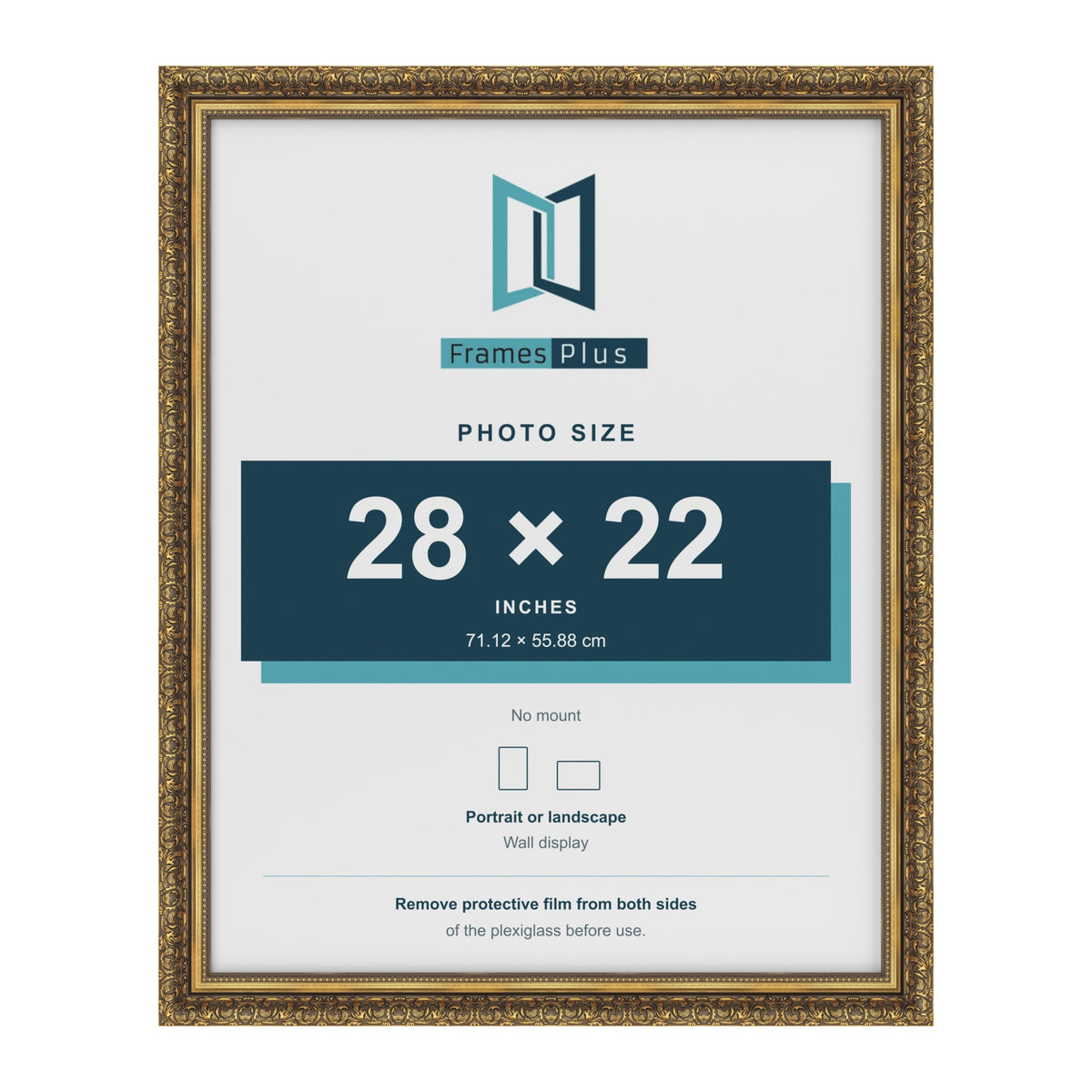 Dahlia Gold picture frame for a 559 x 711 mm photo