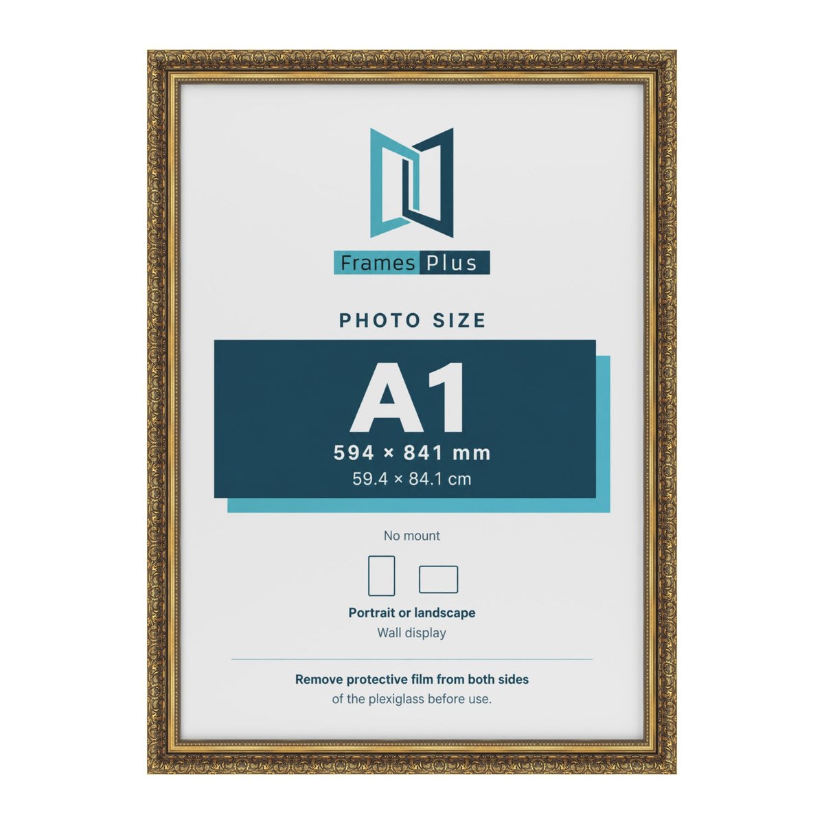Dahlia Gold picture frame for a 594 x 841 mm photo