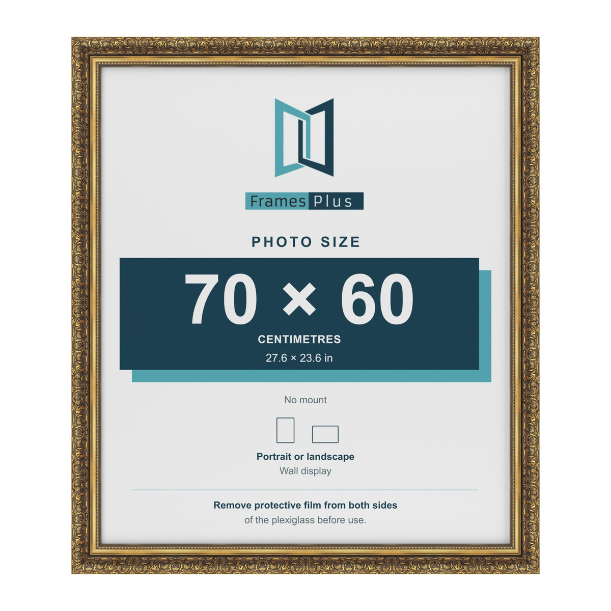Dahlia Gold picture frame for a 600 x 700 mm photo