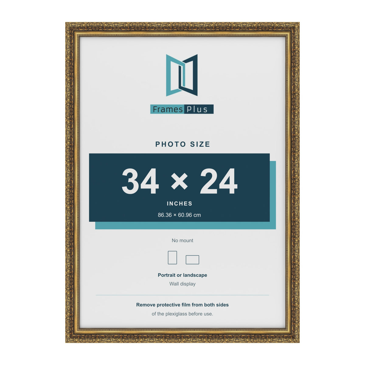 Dahlia Gold picture frame for a 610 x 864 mm photo