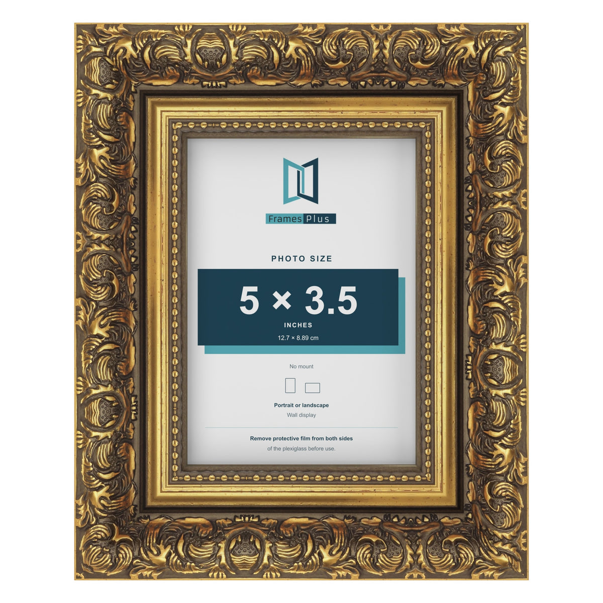 Dahlia Gold picture frame for a 89 x 127 mm photo