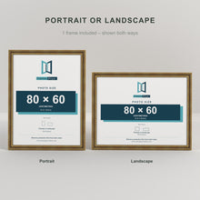 Dahlia Gold picture frame, shown portrait and landscape