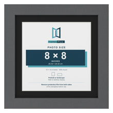 Dark Grey 10 x 10 inch picture frame with a black mount for an 8 x 8 inch photo