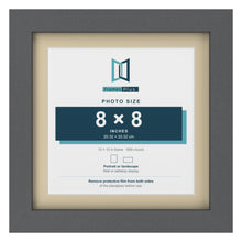 Dark Grey 10 x 10 inch picture frame with an ivory mount for an 8 x 8 inch photo
