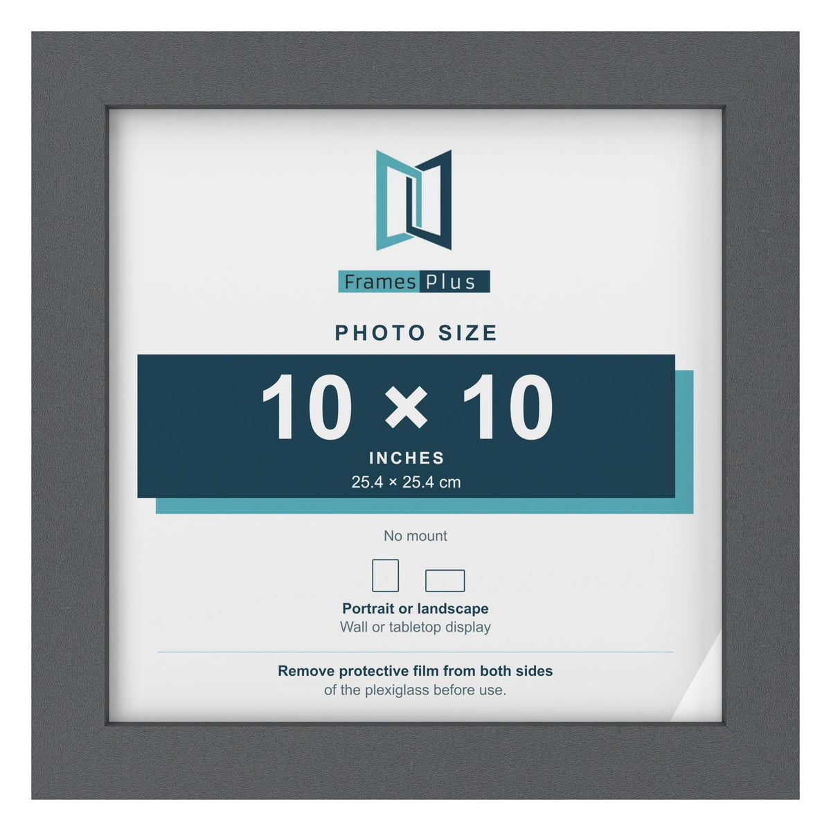 Dark Grey picture frame for a 10 x 10 inch photo