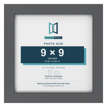 Dark Grey 10 x 10 inch picture frame with a white mount for a 9 x 9 inch photo