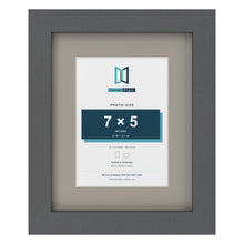 Dark Grey 10 x 8 inch picture frame with a Dawn Grey mount for a 7 x 5 inch photo