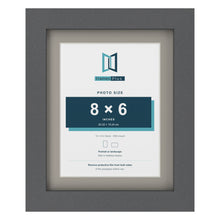 Dark Grey 10 x 8 inch picture frame with a Dawn Grey mount for an 8 x 6 inch photo