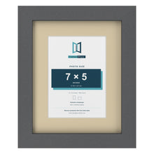 Dark Grey 10 x 8 inch picture frame with an ivory mount for a 7 x 5 inch photo